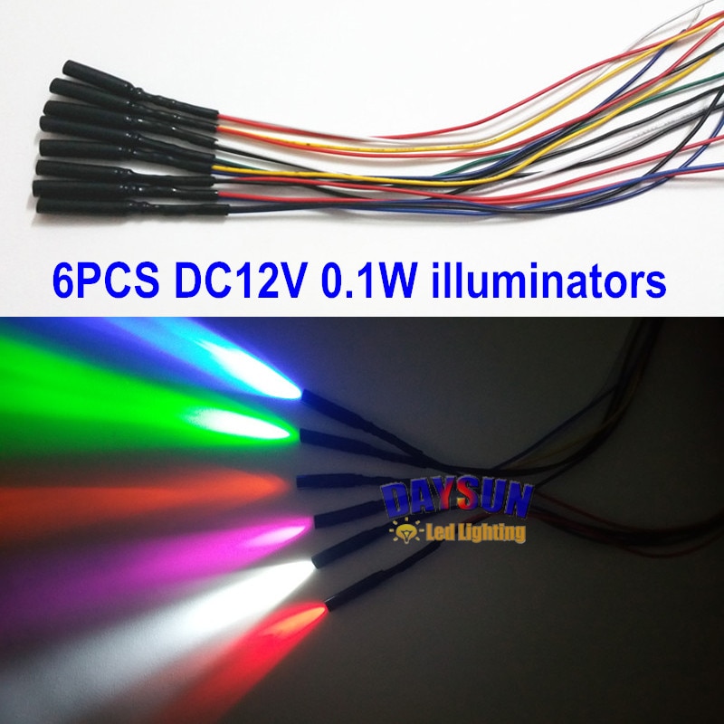 6PCS Led ڵ  Illuminators DC5V/12V 0.1W ڵ..